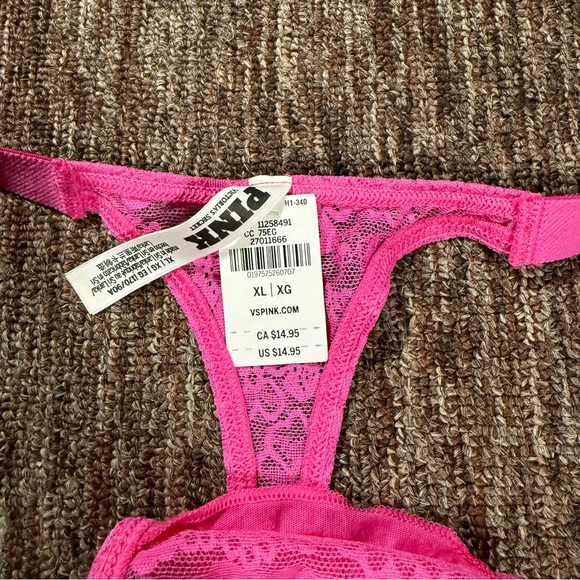 NWT Bundle Victoria’s Secret PINK Lace Thong Panties Size XL - Picture 4 of 9